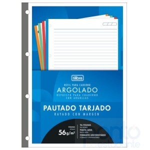 Refil Tiliflex para Caderno Argolado Universitário 96 folhas Tarjado - Tilibra