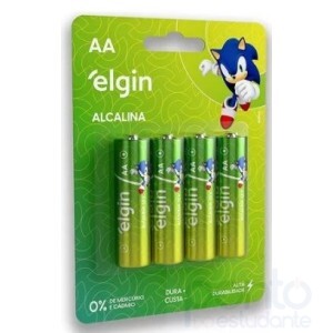 Pilha Alcalina Média AA - Elgin