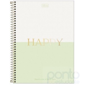  Caderno Espiral C/D Universitário Connect 10 Matérias 160 Folhas Happy - Tilibra