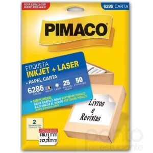  Etiqueta InkJet+Laser Carta 6286 138,11mm x 212,73mm - Pimaco