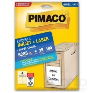 Etiqueta InkJet+Laser Carta 106,36mm x138,11mm - Pimaco