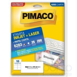 Etiqueta InkJet+Laser Carta 50,8mm x 101,6mm 6283 - Pimaco
