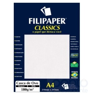 Papel Casca de Ovo Branco A4 180g 50 folhas -  Filipaper