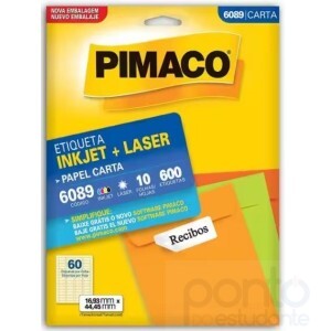 Etiqueta InkJet+Laser Carta 16,93mm x 44,45mm 6089 - Pimaco