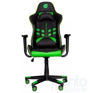 Cadeira Dazz Prime-x Gamer Ergonômica Preto E Verde Com Estofado De Couro Sintético