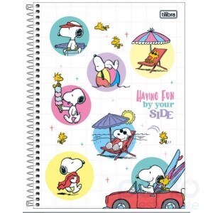 Caderno Espiral C/D Universitário Connect 10 Matérias Snoopy - Tilibra