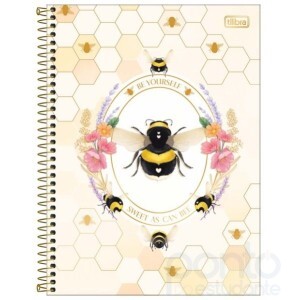 Caderno Espiral Universitário Connect C/D 1 Matéria 80 Folhas Honey Bee - Tilibra