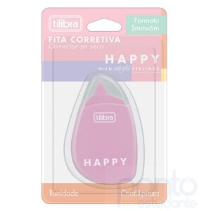 Corretivo em Fita 5mmx6m Happy - Tilibra  Blister com 1 Unidade