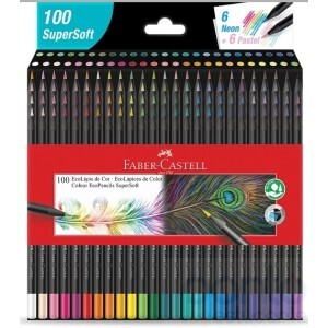 Lápis de Cor Faber Castell Supersoft 100 cores