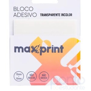 Bloco Adesivo Transparente Incolor - Maxprint