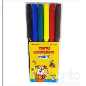 Caneta Hidrográfica 6 cores - Maripel