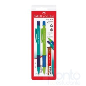 Lapiseira Poly Slim 2 unidades 0.5 azul/verde - Faber Castell