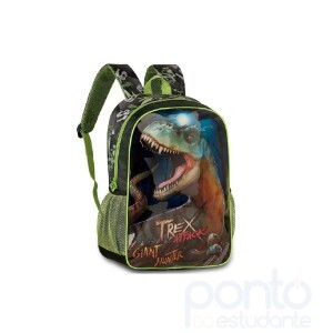 Mochila Costas Escolar Infantil Dinossauro T-rex - Clio