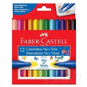 Caneta Hid. Faber Castell Vai e Vem 12 cores