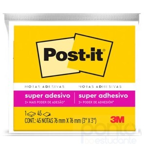 Post-it 3M Amarelo Neon 76x76mm 45 Fl