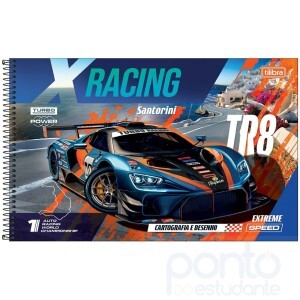Caderno Cartografia Tilibra X-Racing Capa Dura 80 fl Sem Seda