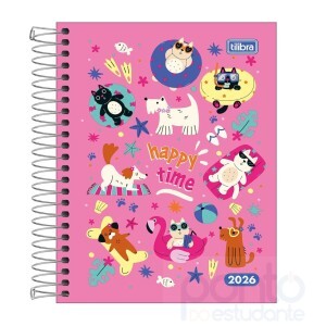 Agenda 2026 D+ Feminina Espiral M4 Animais  - Tilibra