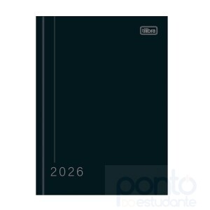 Agenda 2026 Costurada Diária Pepper Preta - Tilibra