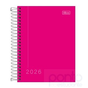 Agenda Diária 2026 Espiral  Pepper Rosa - Tilibra