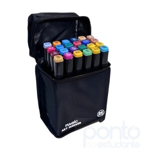 Marcador Artístico Art Marker 24 Cores C/ Bolsa Magic Kids