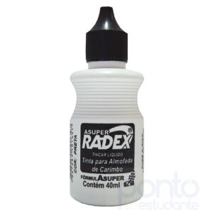 Tinta Para Carimbo 40ml Preta - Radex