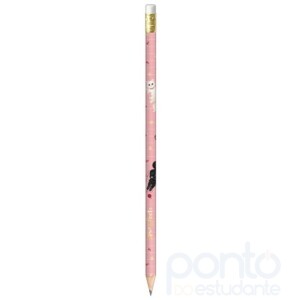 Lápis Preto Redondo com Borracha N°2 Purrfect Cats - Tilibra