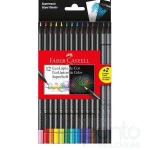 Lápis de Cor Faber Castell SuperSoft 12 cores + 2