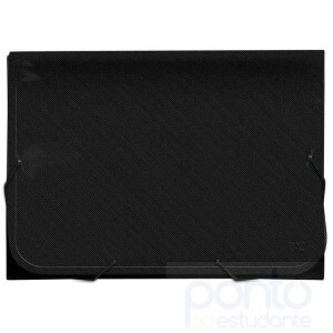 Pasta Sanfonada PP All Black 12 Divisória 6090 Preta - Dac